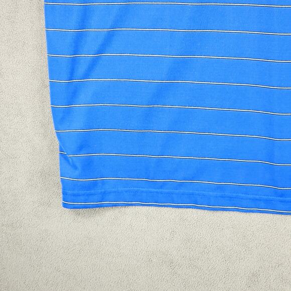 Duke Golf Club Polo Shirt XL Men Stripe Blue White 48x31 Bamboo Poly Breathable - Picture 10 of 11